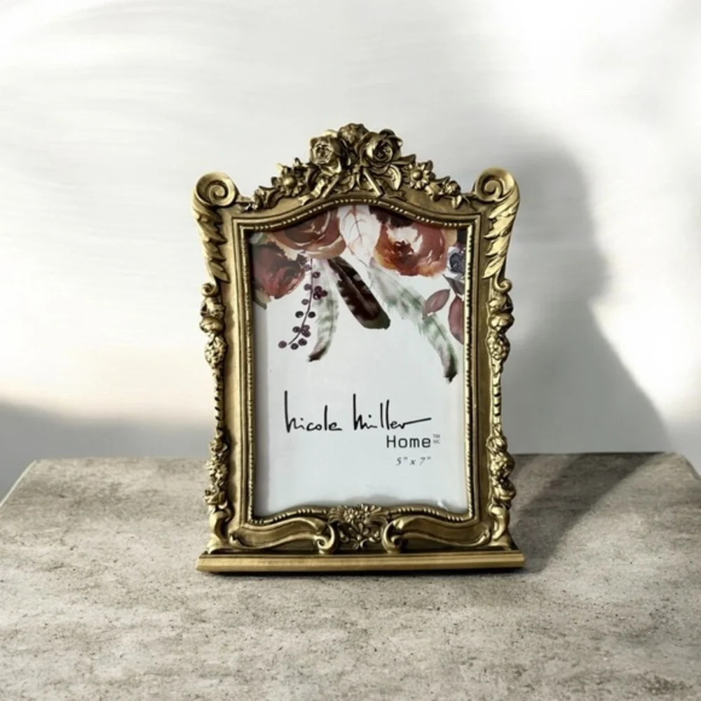 Nicole Miller Gold Floral Embellished Frame antique style